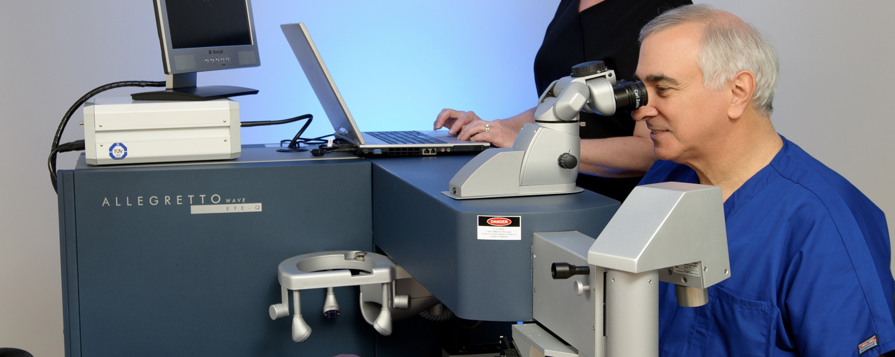 Dr. Michelson Behind Laser